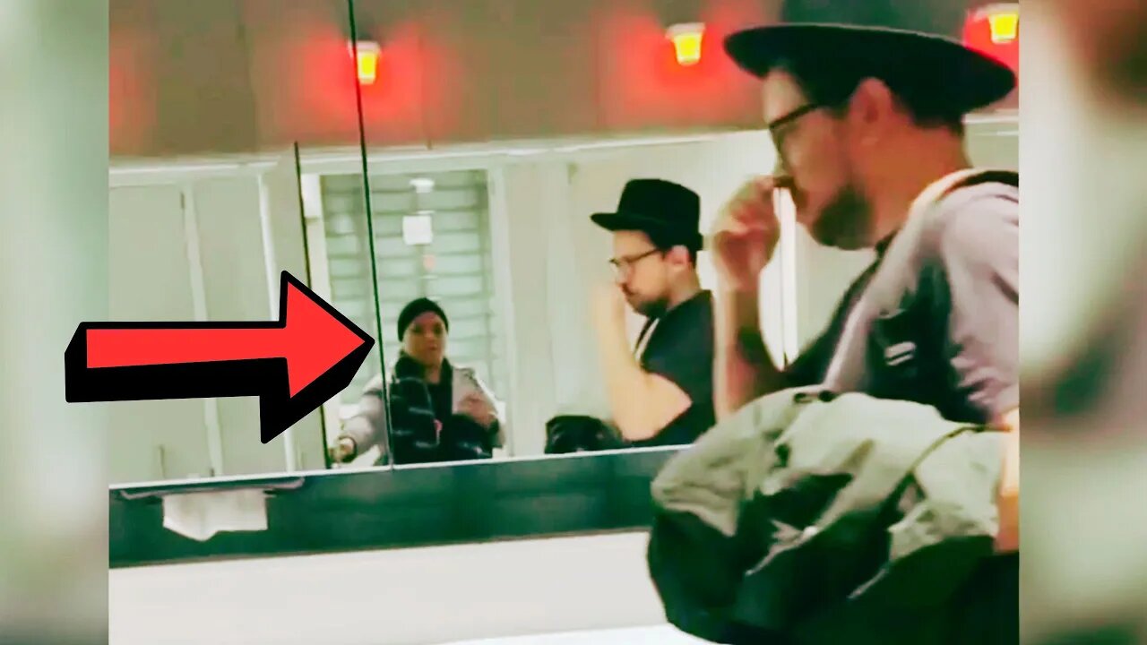 Woman Records Herself Sharing An "ALL Gender Bathroom" With Men at Airport For First time