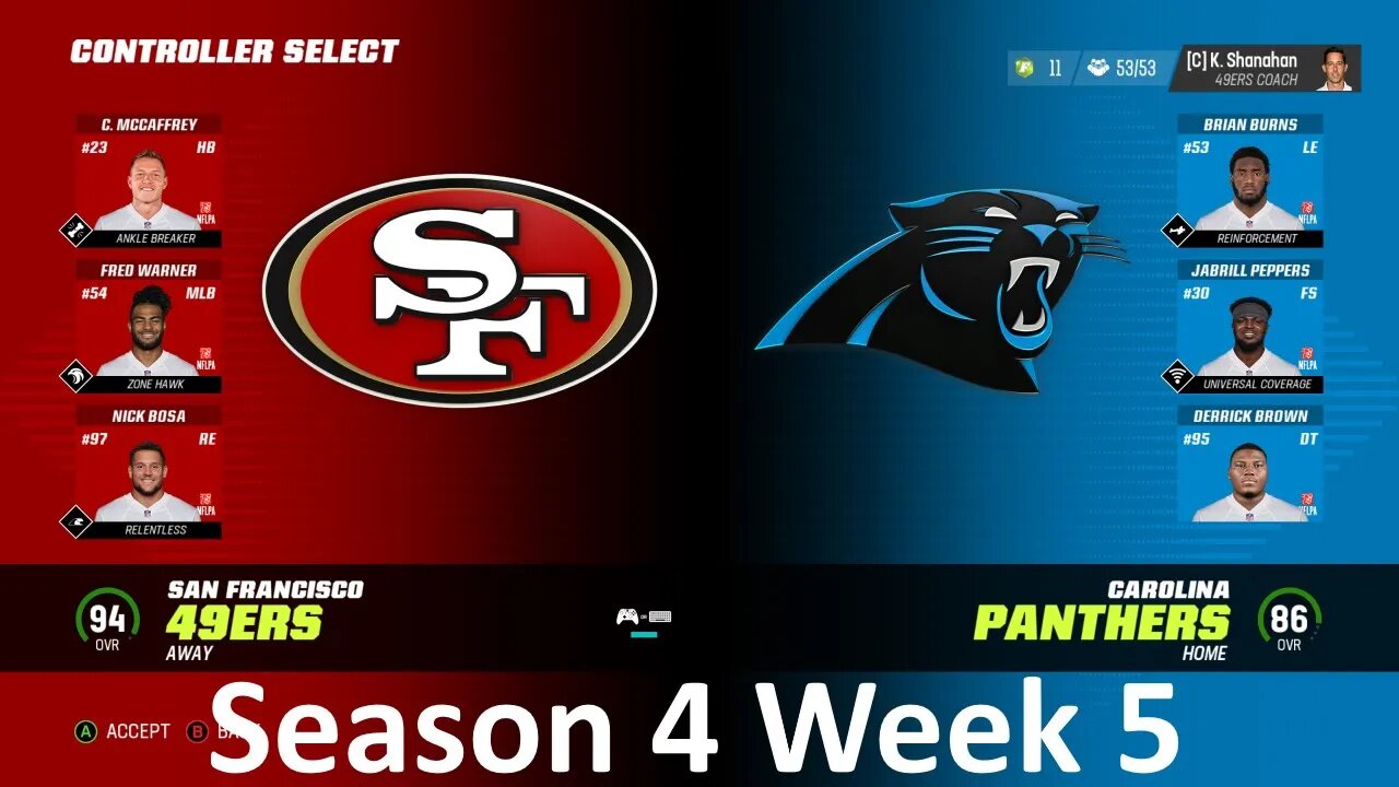 Madden Nfl 23 49ers Vs Panthers Simulation Franchise S4 W5