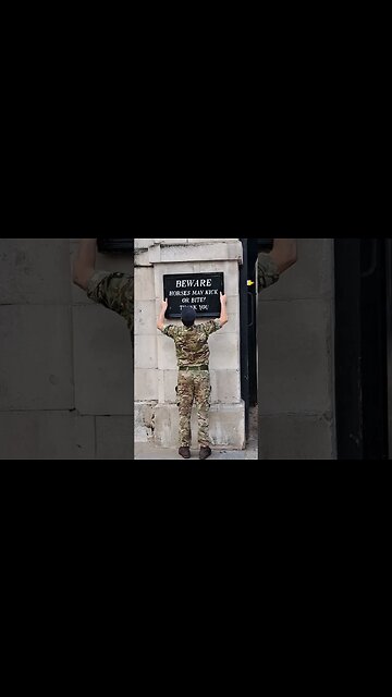 Putting out the sign at 1530. woman calls the police dog kill£%s #horseguardsparade