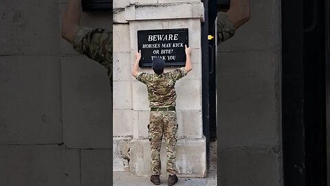 Putting out the sign at 1530. woman calls the police dog kill£%s #horseguardsparade