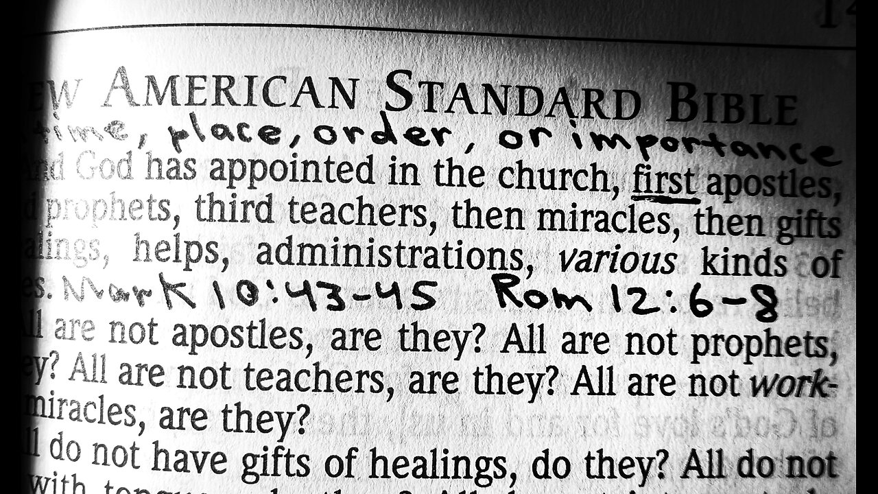 Church Structure - Gifts not in Proper Order