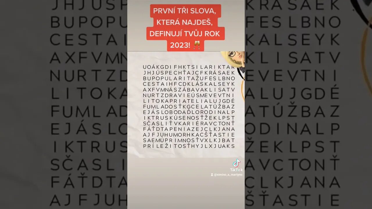 První tři slova, která najdeš, DEFINUJÍ TVŮJ ROK 2023! 🥂 #funny #tiktok #shorts #quiz #newyear