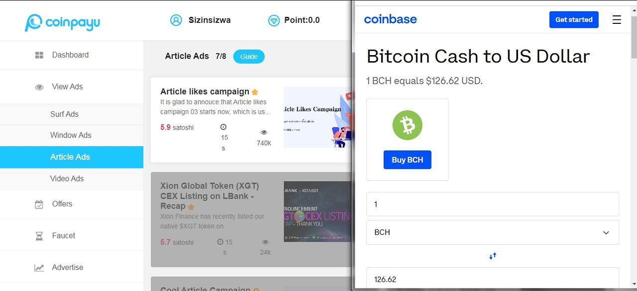 How To Get Free Bitcoin Cash BCH Cryptocurrency Watching Article Ads At Coinpayu & Instant Withdraw