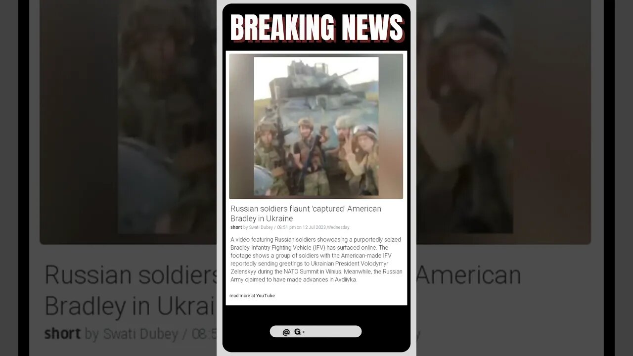 Live News | Russian Soldiers with US-Made IFV Send Greetings to Ukraine's President | #shorts #news