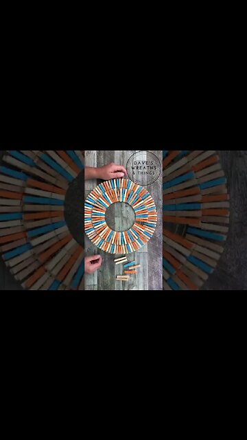 Dollar Tree Fall Clothespin Wreath - Shorts - Wreath DIY