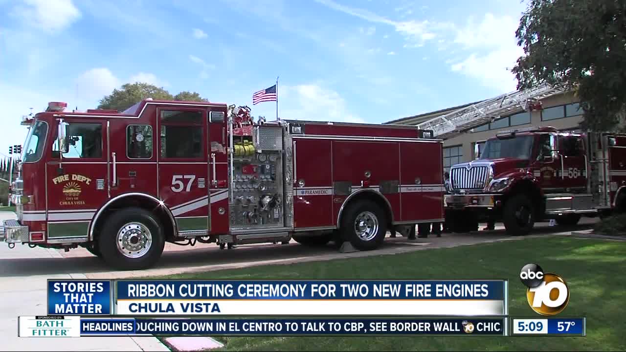 Chula Vista Fire Dept. welcomes two new fire engines