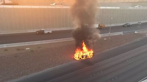 Car fire on U.S. 95 near Rainbow