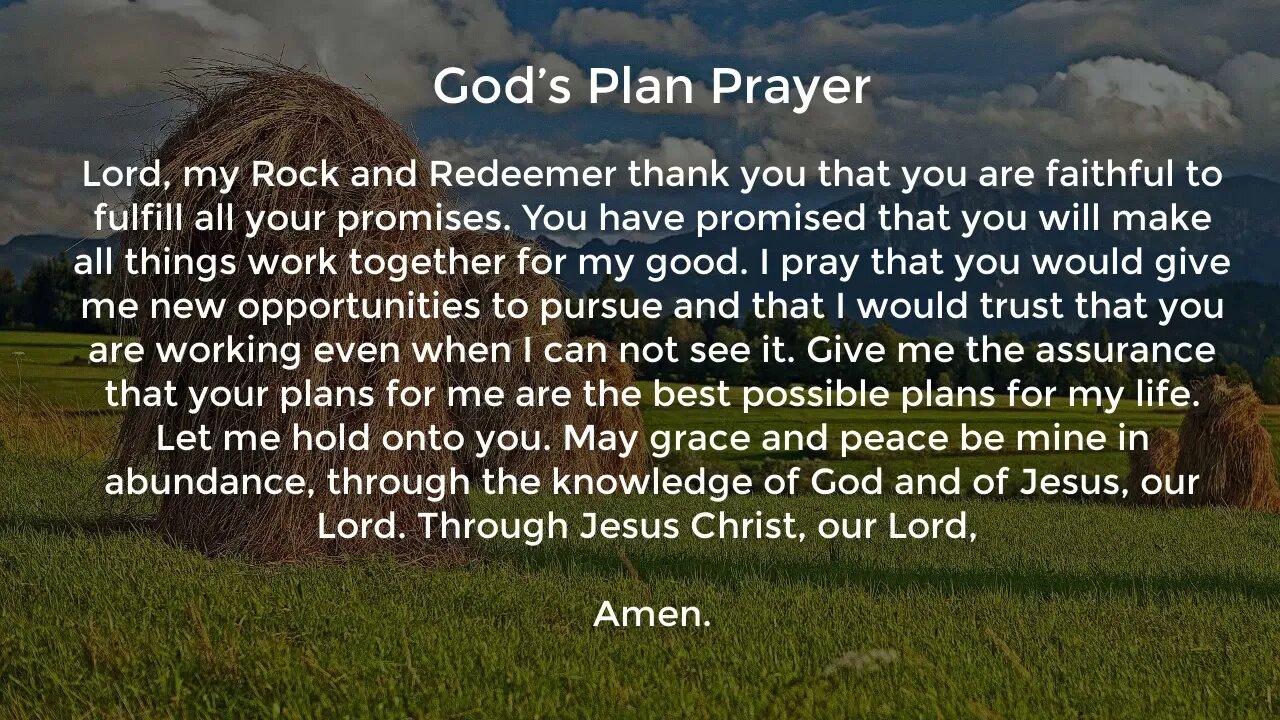 God’s Plan Prayer (Prayer for a New Job Opportunity)