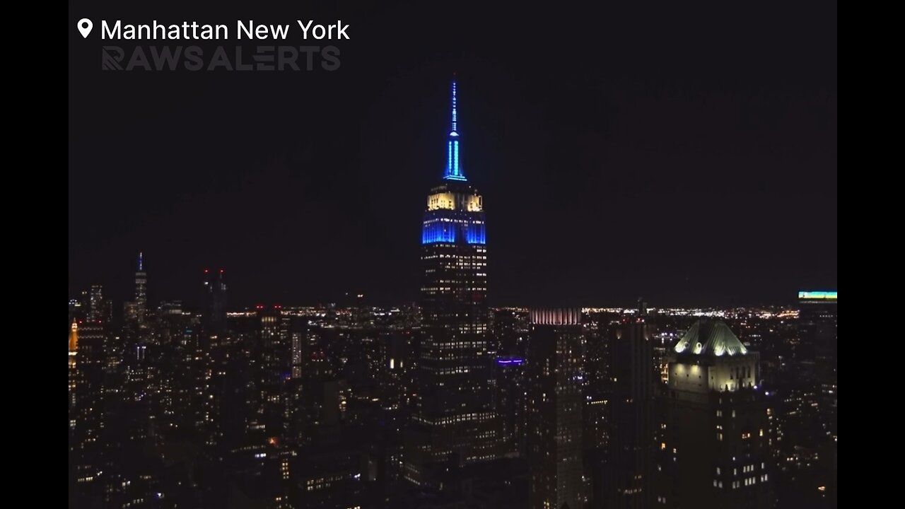 Empire State Building has brilliantly displayed the colors of the Israeli flag in show of support