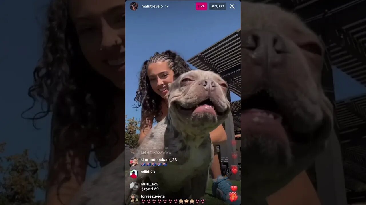 Malu Trevejo Instagram Live: Malu Dancing With Her Dog. 02.03.23.