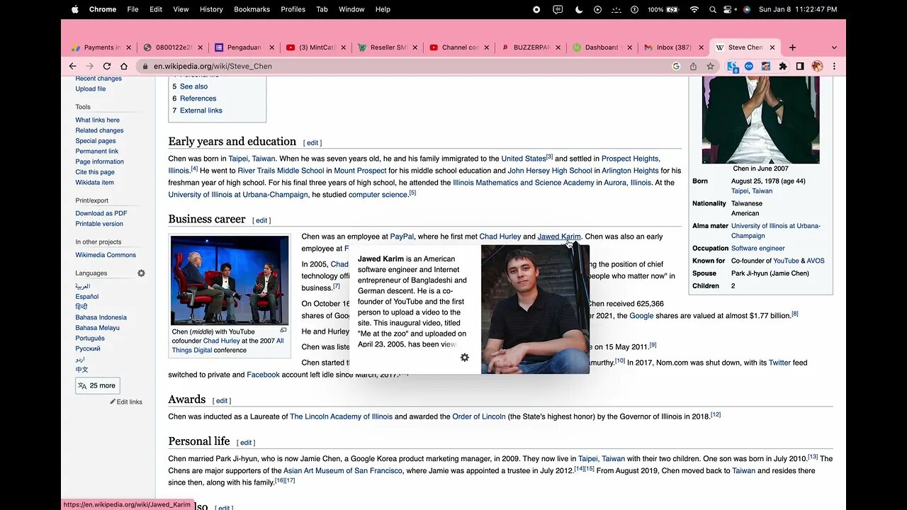 FIRST YOUTUBER JAWED KARIM AND STEVE CHEN YOUTUBE COFOUNDER !!!! ((( NOTE YOUTUBE IS SOCIAL MEDIA ))