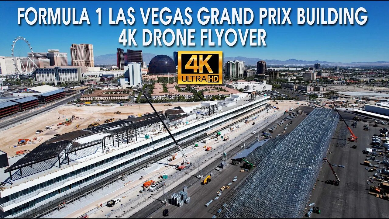 Formula 1 Las Vegas Grand Prix Building 4k Drone Flyover