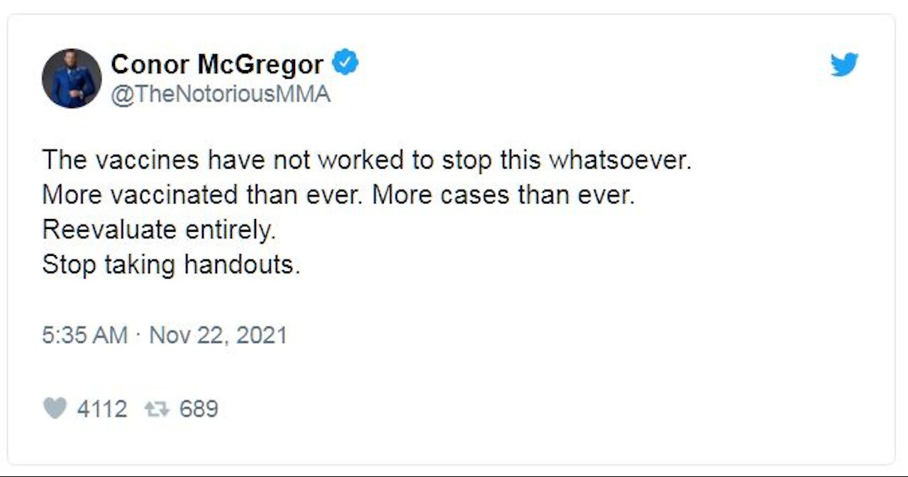 Thoughts on Conor McGregor's Vaccine Tweet!!! - The RYANG Show 11 23 2021 (Uncensored)