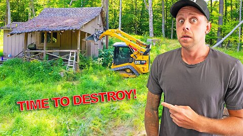 ITS HAPPENING! Saying Goodbye To My 40 Year Old Cabin! Lets destroy.