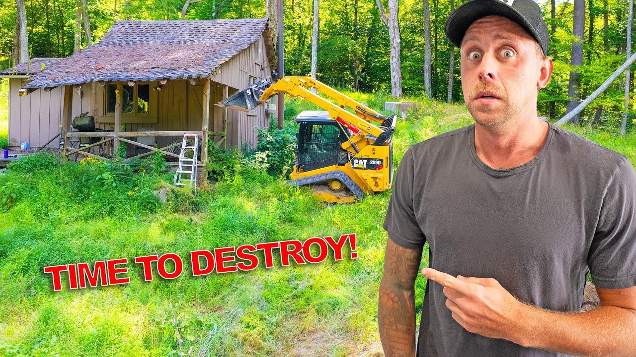 ITS HAPPENING! Saying Goodbye To My 40 Year Old Cabin! Lets destroy.