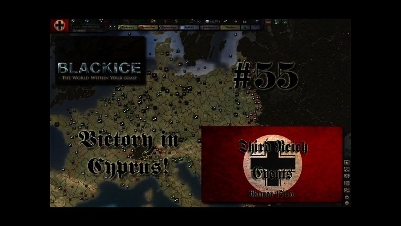 Let's Play Hearts of Iron 3: TFH w/BlackICE 7.54 & Third Reich Events Part 55 (Germany)