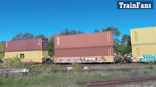 Intermodal CN 2911 & CN 2837 Locomotives Eastbound Through Woodstock's Carew Diamond