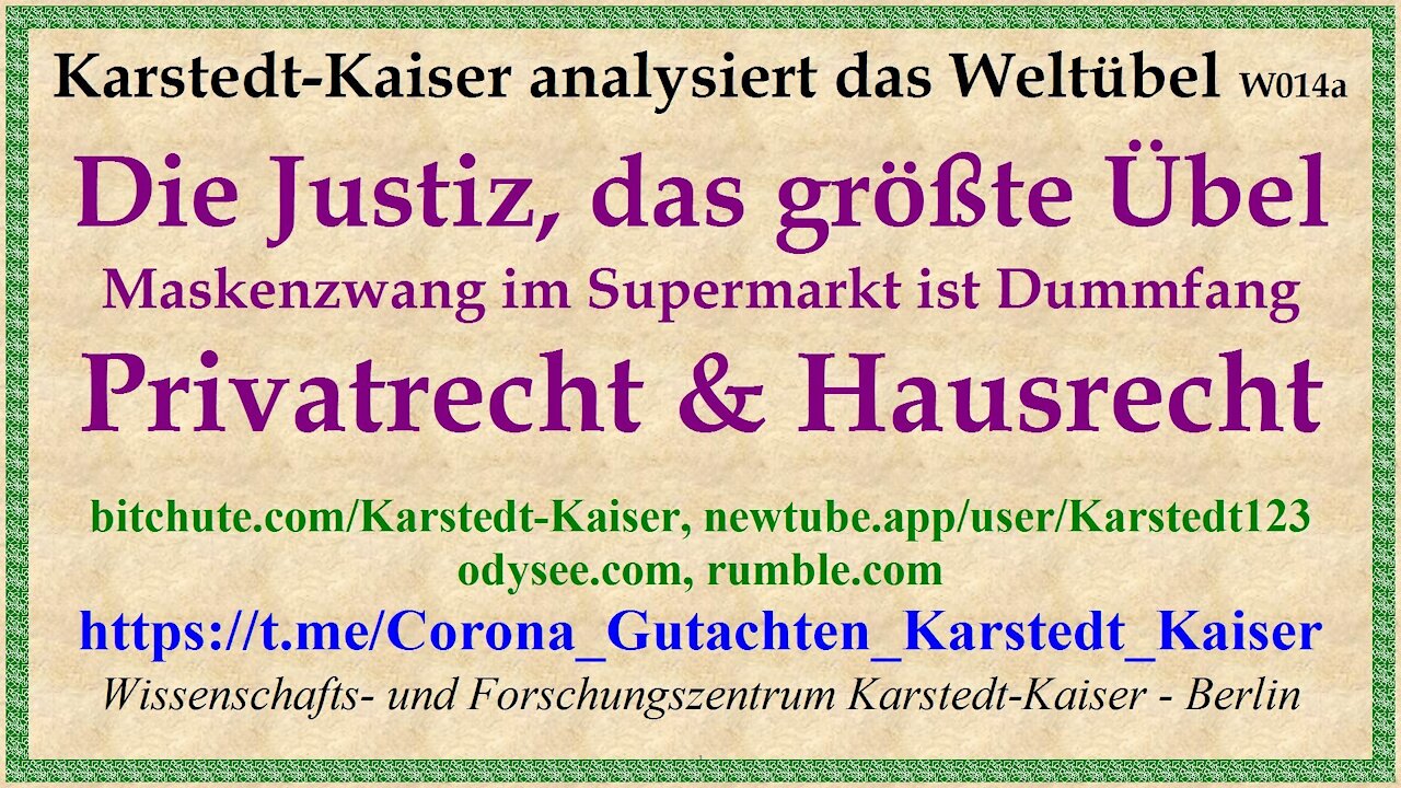 Privatrecht anwenden verhindert Maskenbestrafungen - Karstedt-Kaiser W014