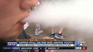 Vaping still on the rise among youth, General Assembly considering flavored products ban