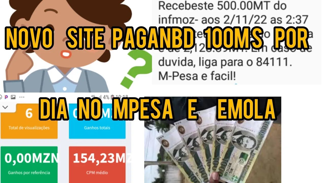 NOVO SITE PAGANDO 100MTS POR DIA EM #MOÇAMBIQUE (saiba mais)