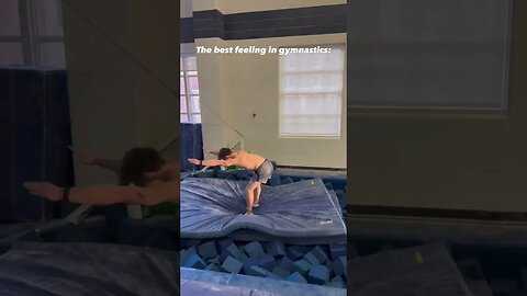 The best feeling in gymnastics #stick #calisthenics #gymnast #olympics #gym #sports #fitness #flip