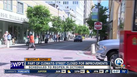 Parts of Clematis Street closed for improvements in West Palm Beach