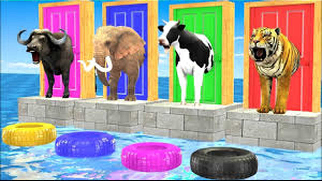 Animal Games Egg, Cow, Mammoth, Lion, Dinosaur, Hippo, Cross the Water Transfiguration