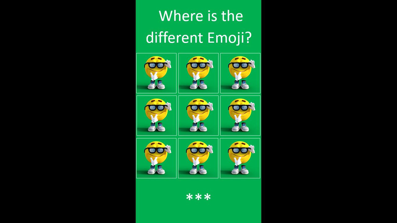 Where is the different Emoji? Vision Test