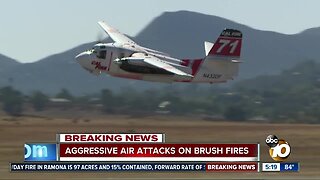 Aggressive air attacks douse brush fires
