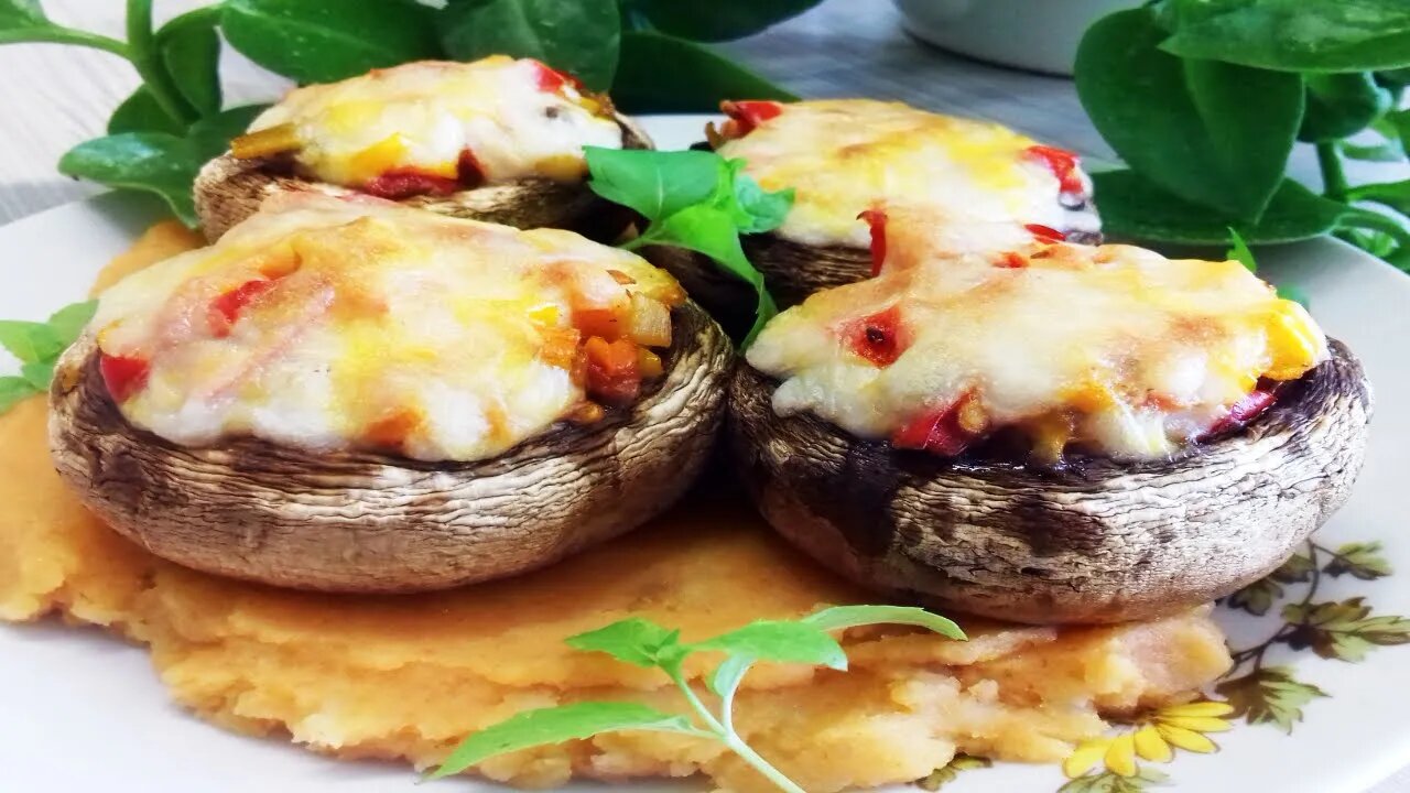 Stuffed mushrooms with mashed potatoes - Mushroom and potato recipe at home