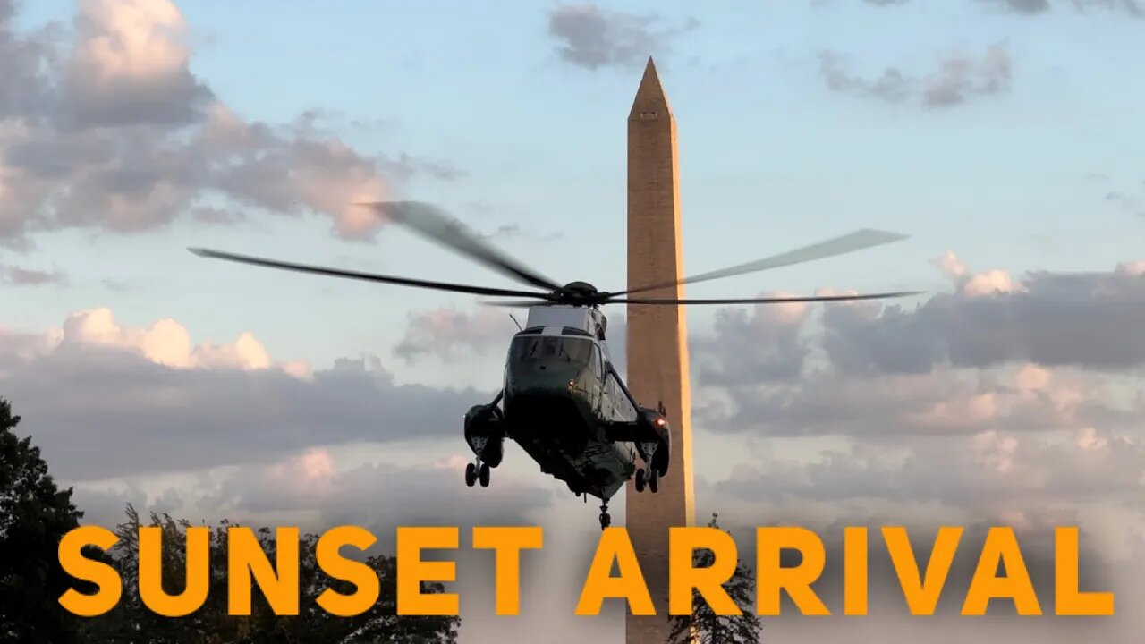 Marine One arrives at Sunset to the White House