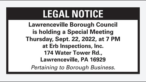 Lawrenceville Borough Special Council Meeting