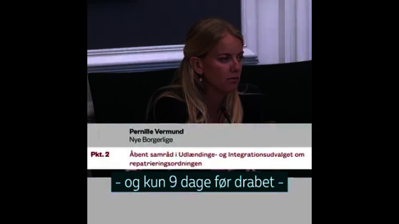 Pernille Vermund afslører at en migrant i DK har fået penge af staten efter at have dræbt familien.