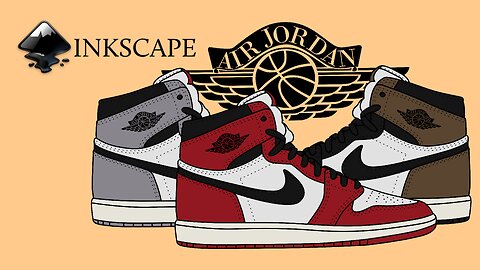 How to draw Jordan 1s with Inkscape using mouse | Full tutorial