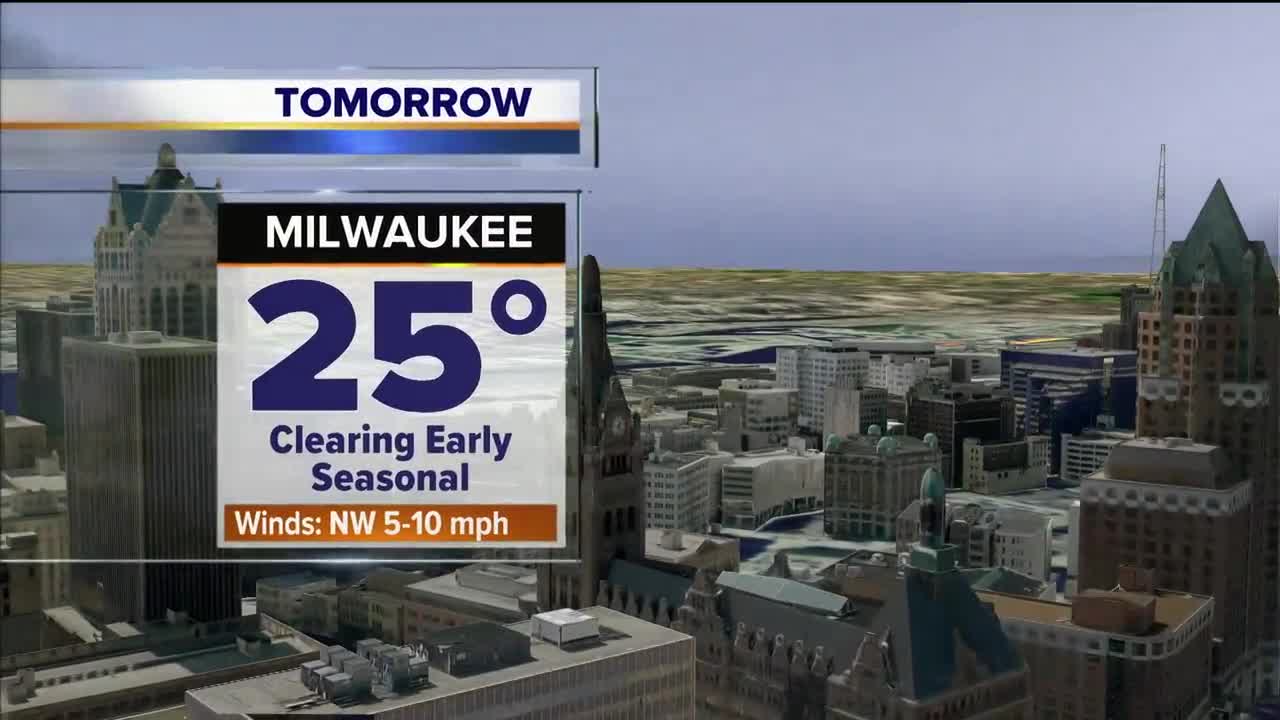 Expect some flurries tonight, high of 25 degrees on Monday
