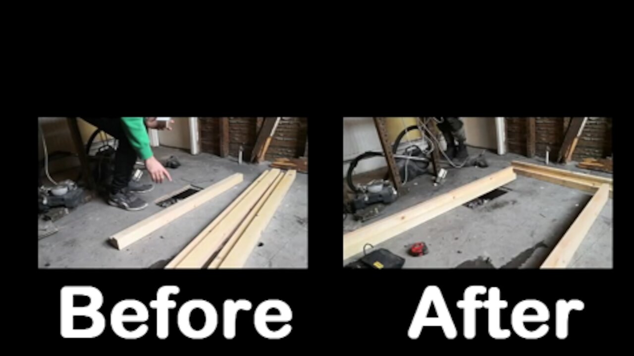 wooden step by step door frame construction