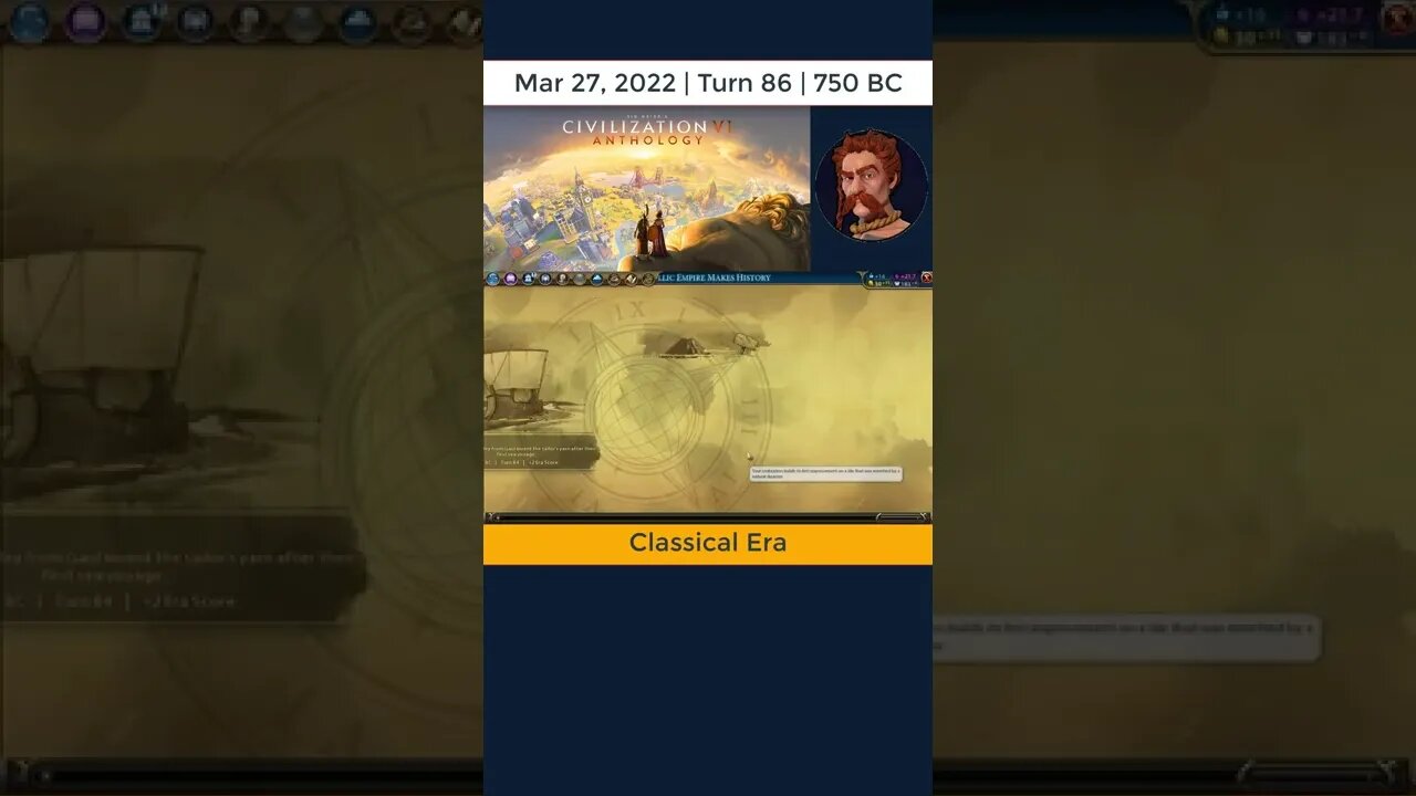 #oneturnadaychallenge #civ6 – Turn 86 - TALE OF TWO NEW CITIES! #shorts