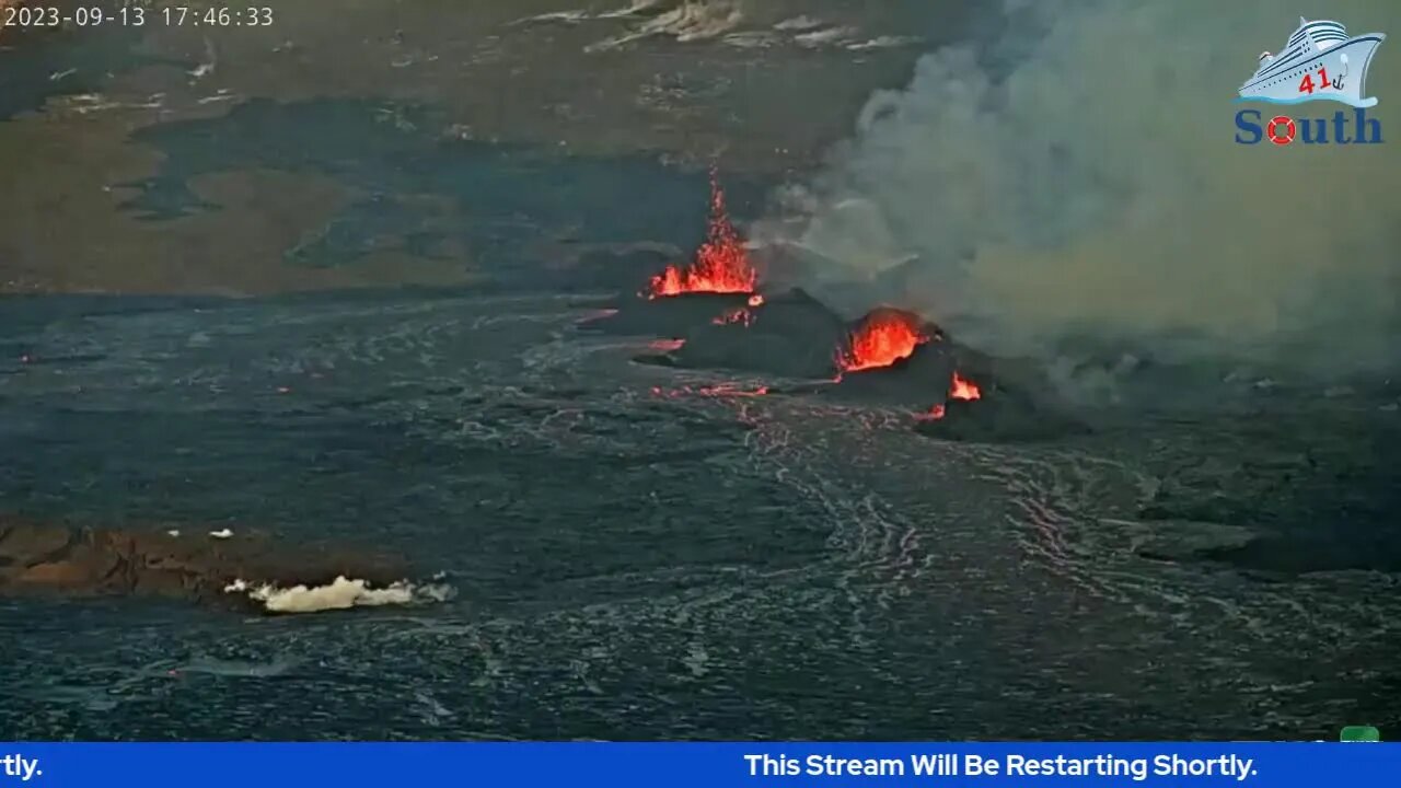 Live In Real Time Kīlauea Volcano, Hawaii (Halemaʻumaʻu crater). 14/09/2023.