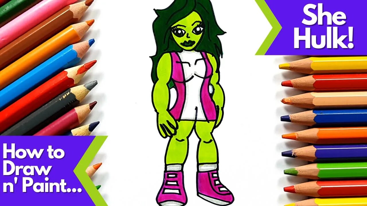 How to draw and paint She Hulk Marvel