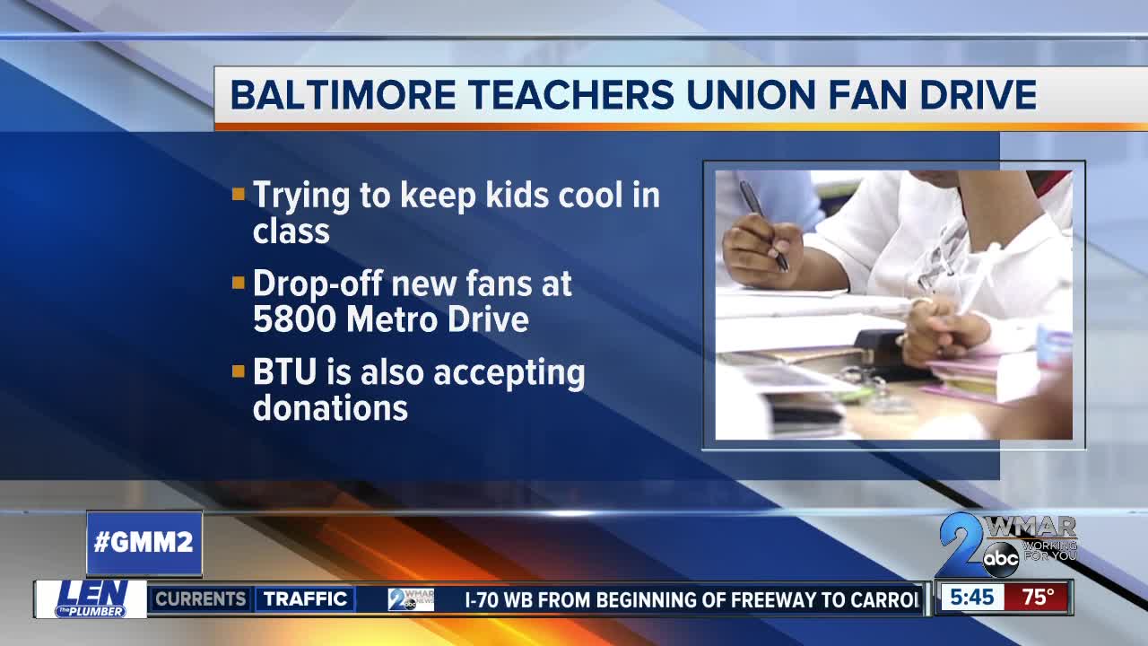 Baltimore Teachers Union holding a fan drive for students