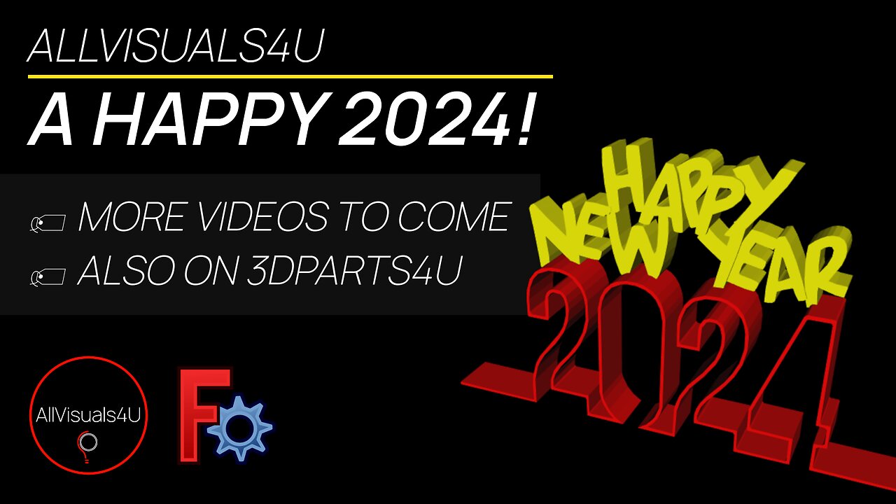 🧨 A Happy 2024 - FreeCAD Edit STL - New Year 3D Model - New Year Wishes 3D