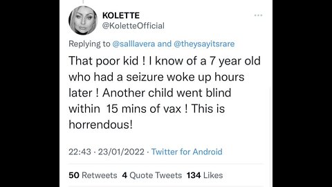 Blind within 15 minutes of vax