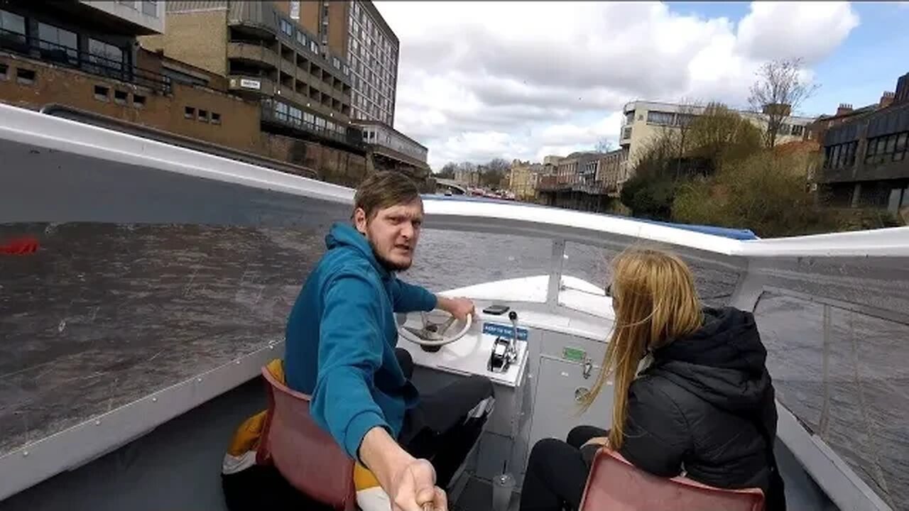 Driving a Boat On The River Ouse