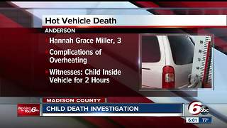 3-year-old Anderson girl dies from overheating after being left in hot vehicle