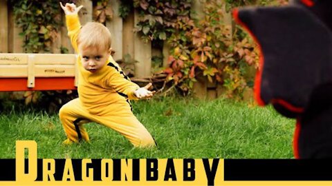 Baby training martial arts