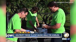 San Diego non-profit forced to stop making meals for homeless