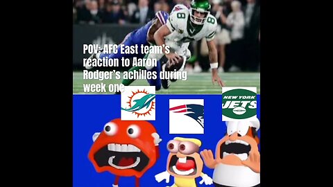 🏈 AFC East Reacts to Aaron Rodgers' Achilles Injury | 🍕 Pizza Tower Scream Meme #Shorts