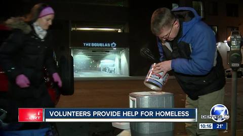 Volunteers provide help for the homeless