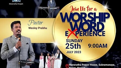 🔴Maranatha Hospet // SUNDAY WORSHIP // 25 - Jun - 2023 // LIVE //