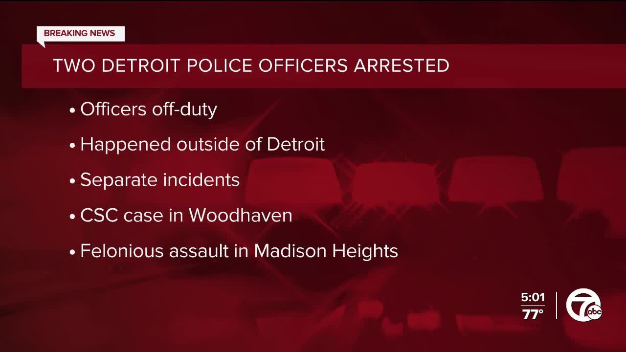 Two Detroit police officers arrested